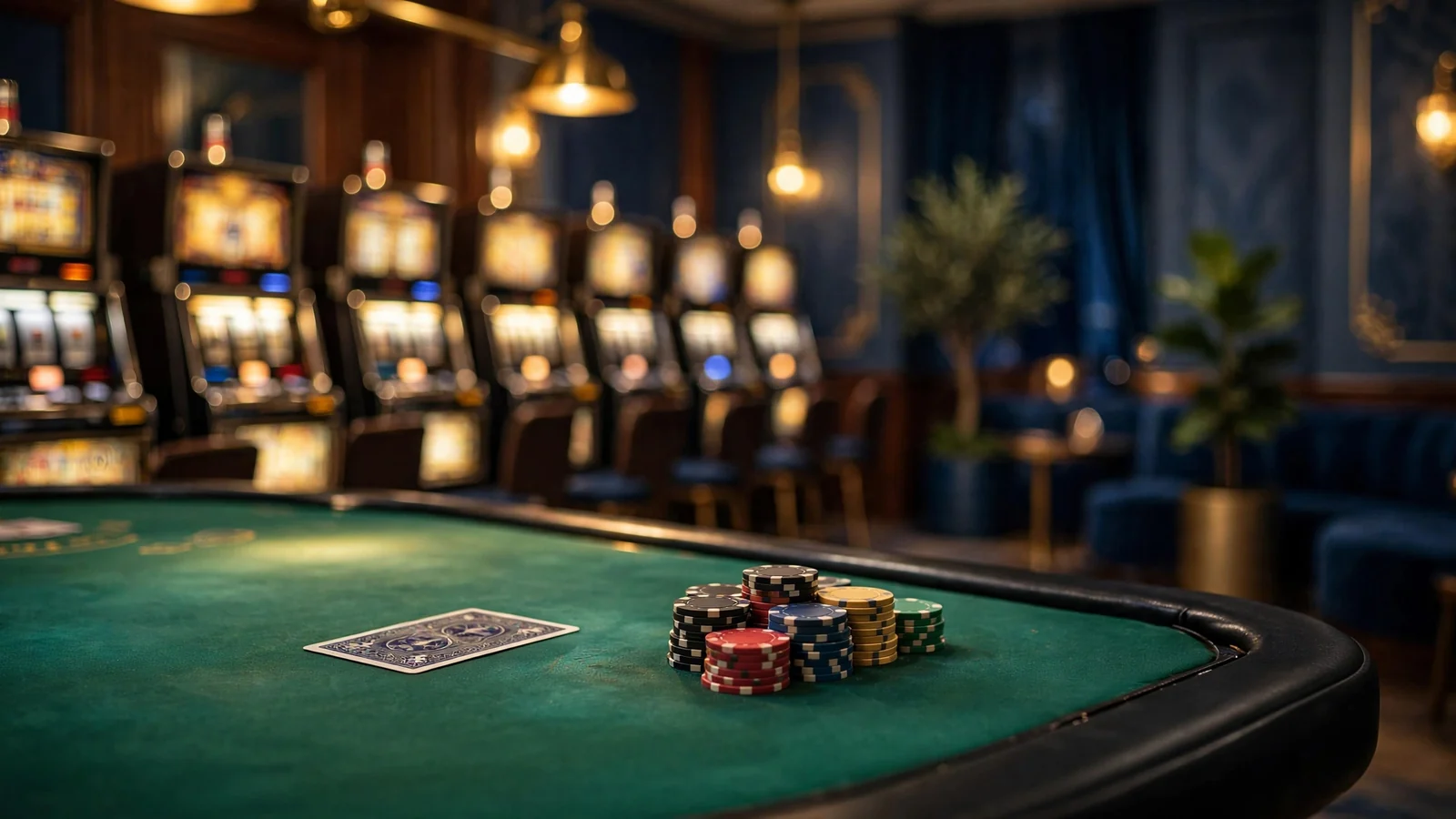 Elegant blackjack-bord med casinoklassisk atmosfär i Sverige
